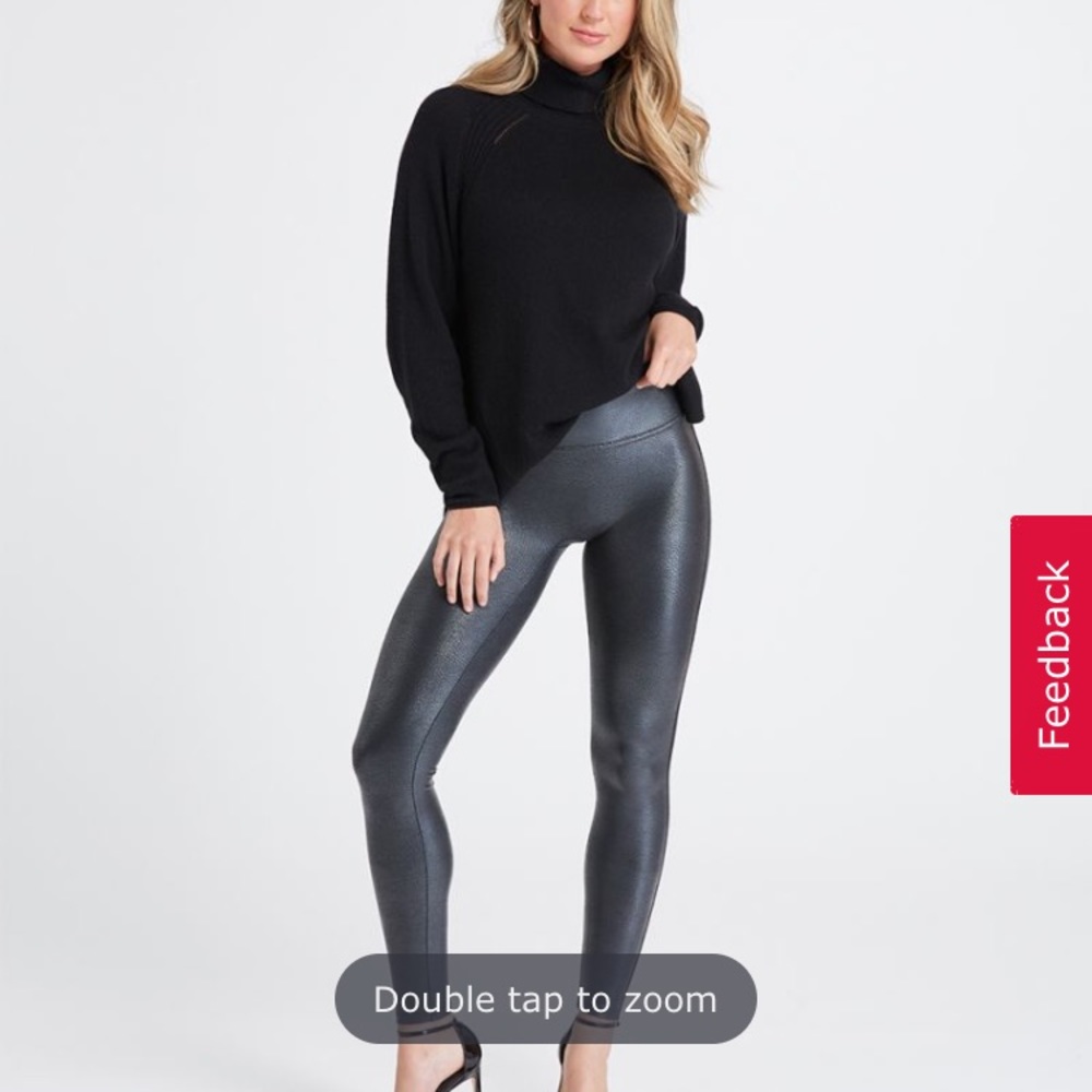 Spanx Faux Leather Croc texture Leggings